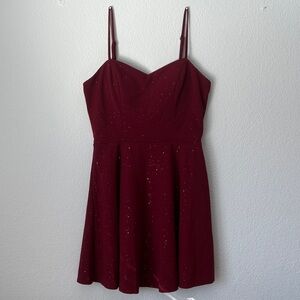 City Triangles Spaghetti Strap Mini Dress Red Burgundy Women Juniors 9 Formal